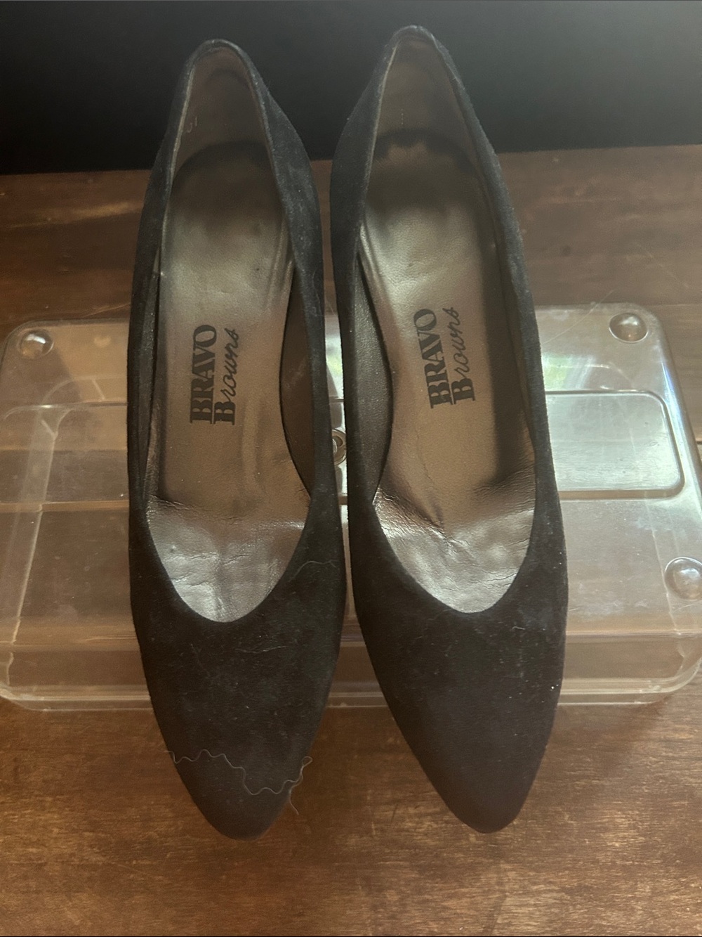 Browns Black Suede Pointed-Toe Pumps Size 7.5 AA